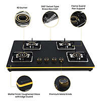 Shine Gold Four Burner Gas Stove | Hob Top Auto Ignition