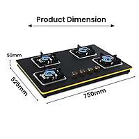 Shine Gold Four Burner Gas Stove | Hob Top Auto Ignition