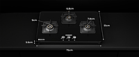 Slimmest Magnite 3 Burner Glass Hob Top Cooktop Manual Ignition
